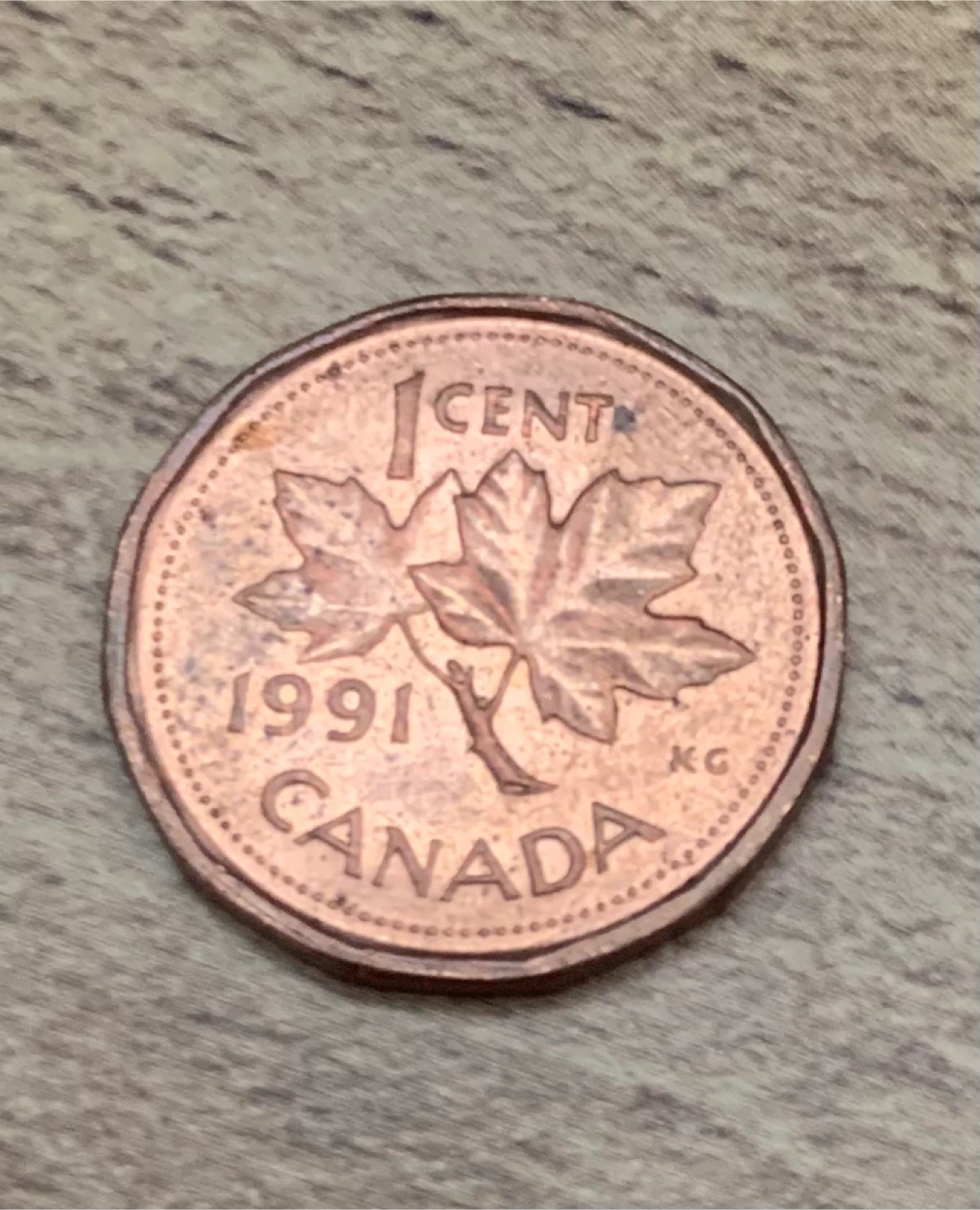 1991 Canadian 1 Cent Penny Coin - photo 2