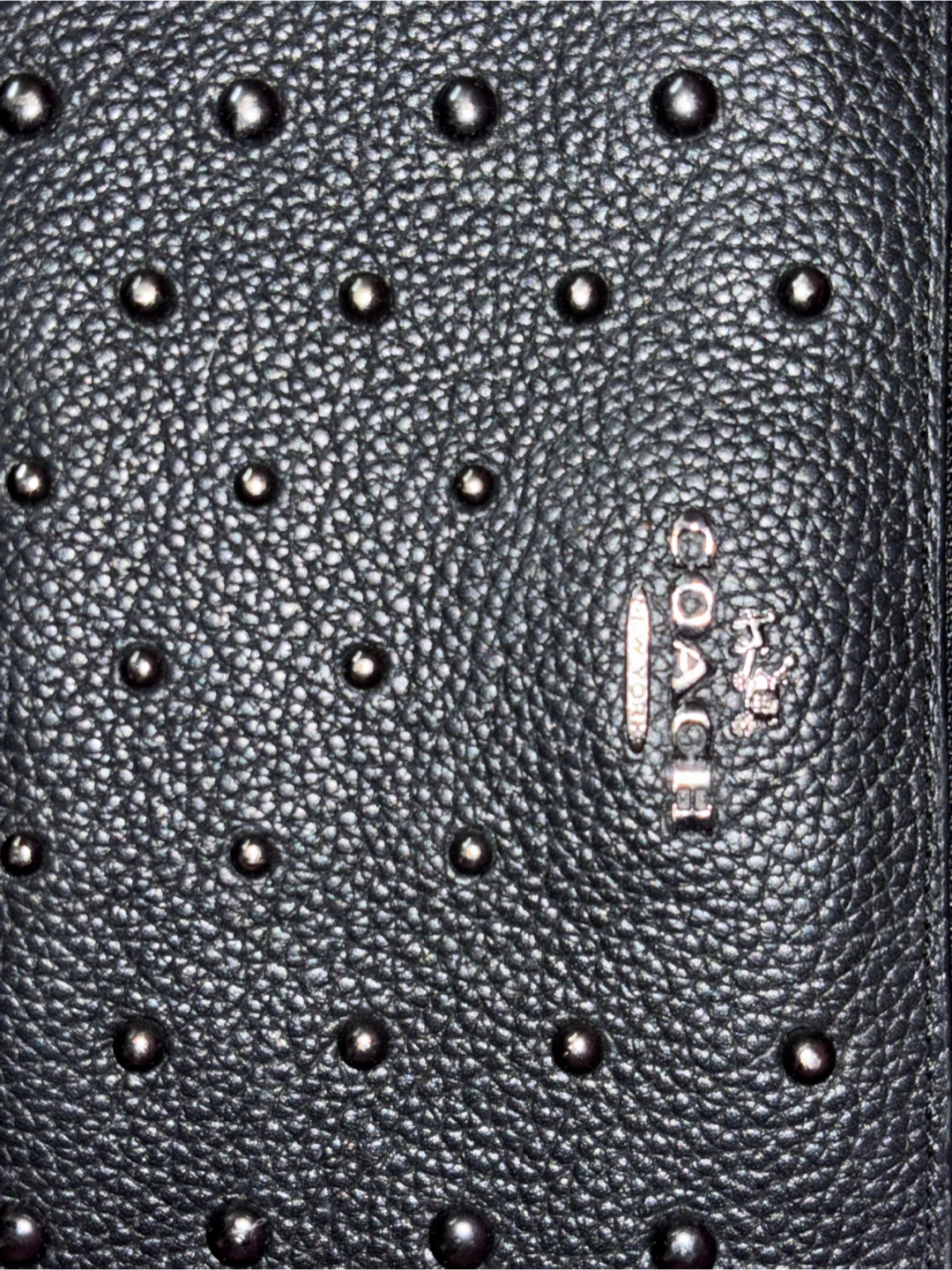 Coach Studded Zip Around Wallet