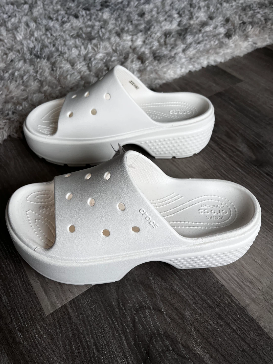 Crocs Stomp Slide White Sandals - Women's Size 7 - photo 3