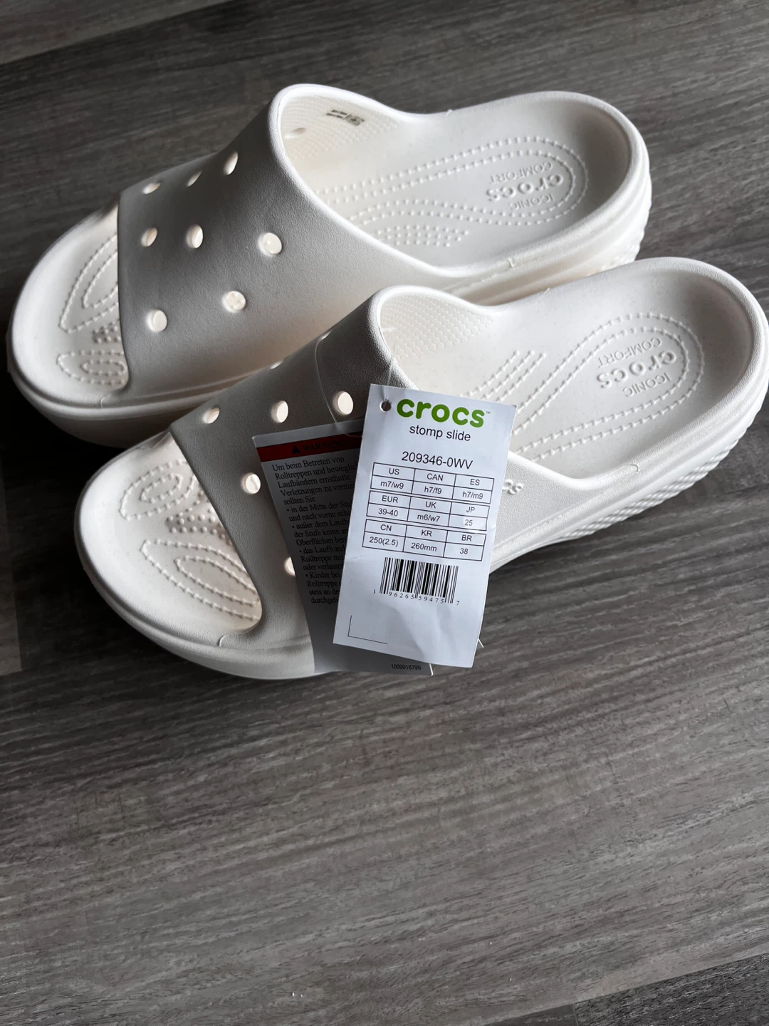 Crocs Stomp Slide White Sandals - Women's Size 7 - photo 2