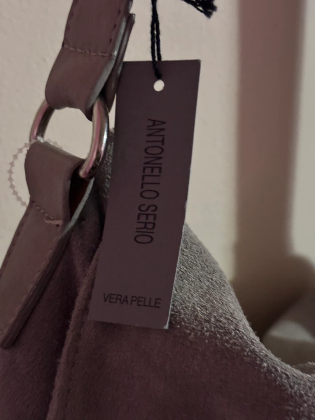 Antonello Serio Grey Suede & White Leather Shoulder Bag - photo 5