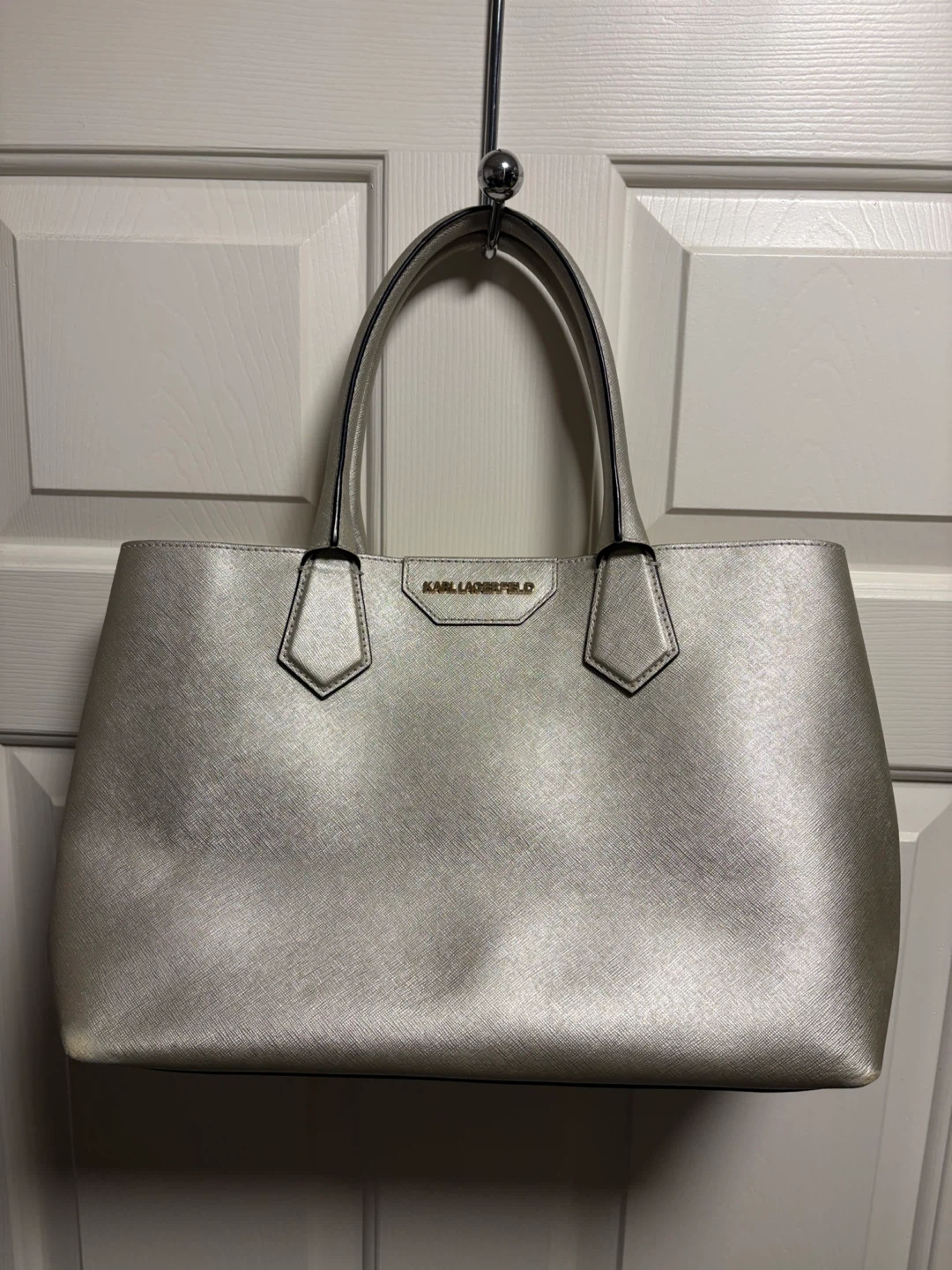 Karl Lagerfeld Tote Bag - Silver With Gold Undertone