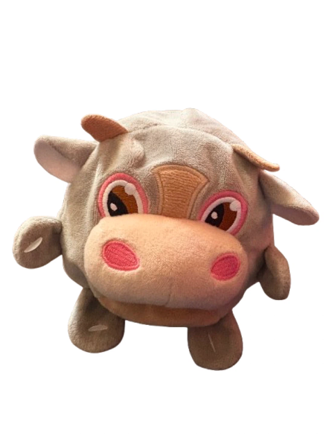 Cute Cow Plush Toy – Soft Brown & Pink Character Plushie