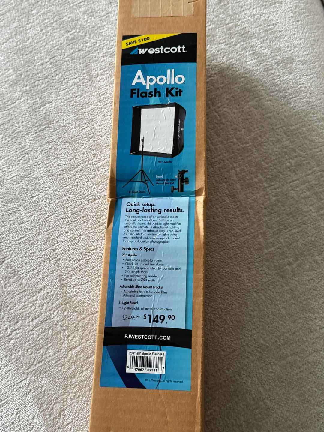 Westcott Apollo 28" Flash Kit with 8' Light Stand