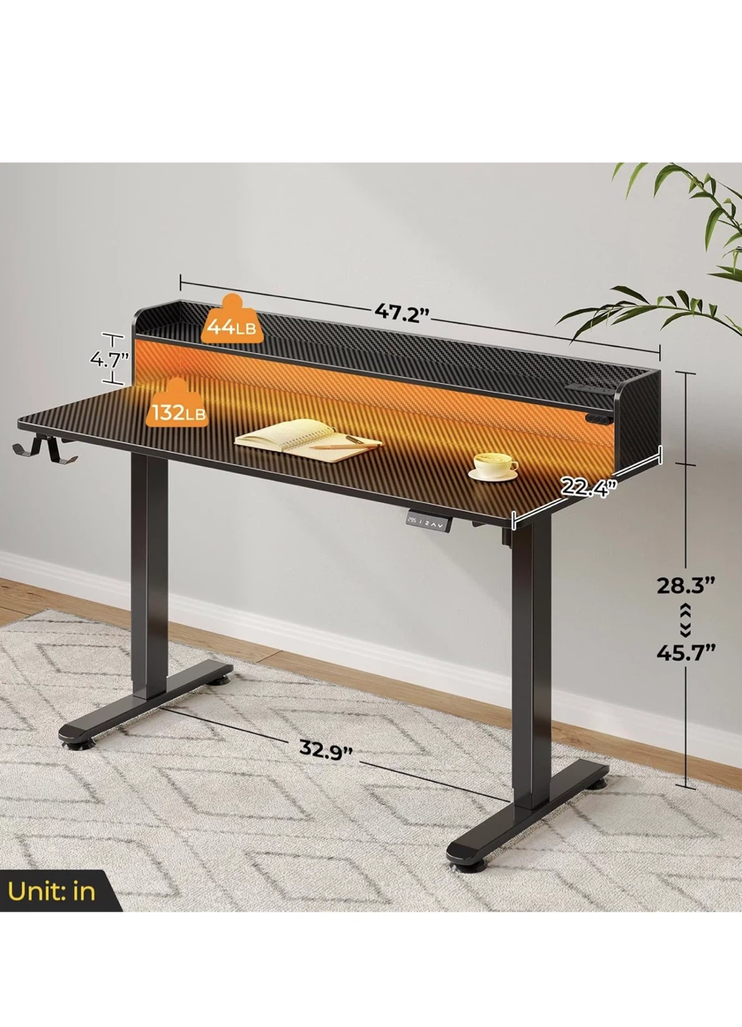 Adjustable Standing Desk with Monitor Shelf - photo 4