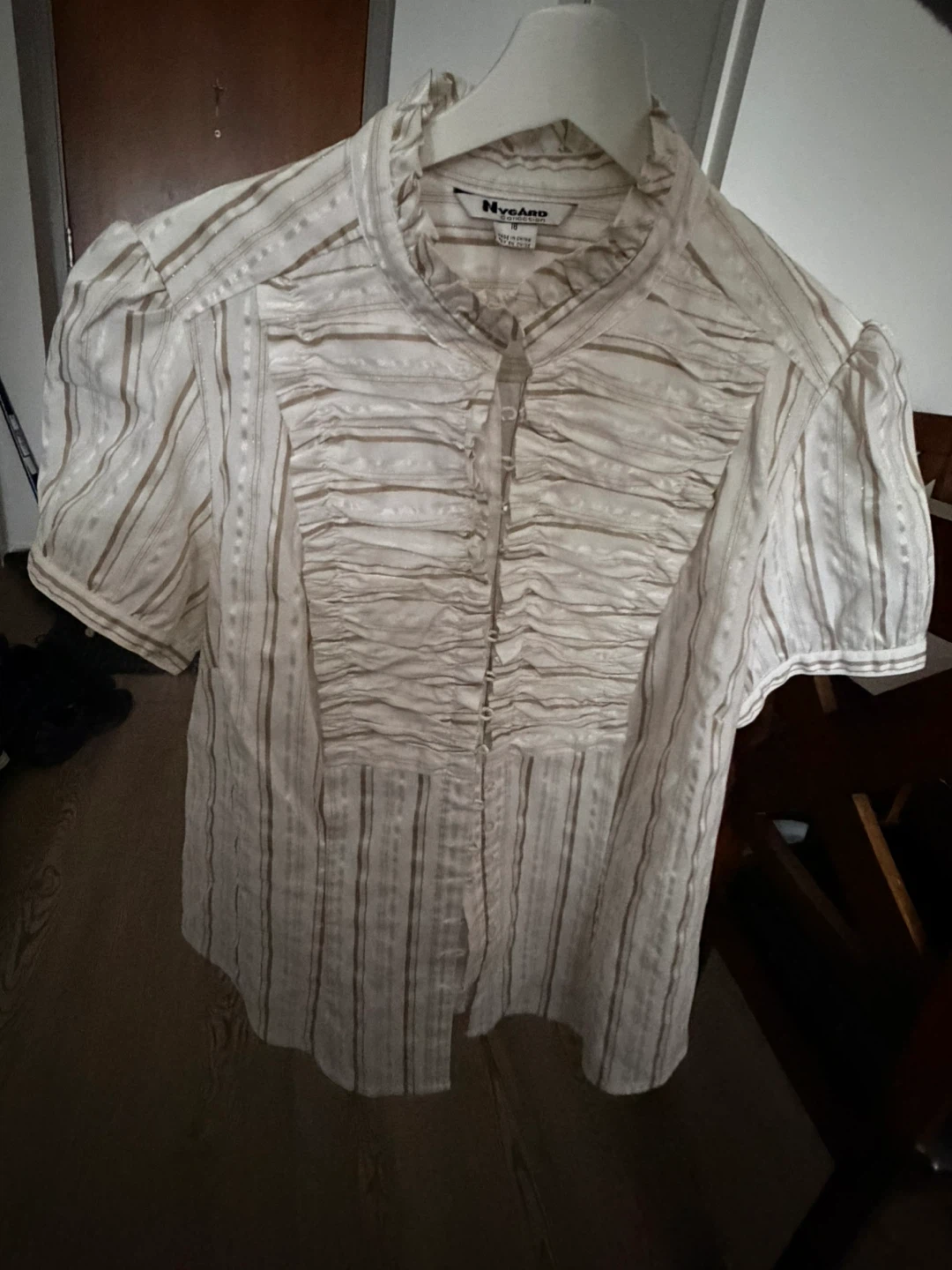 Nygard Collection Striped Button-Up Blouse Size 16