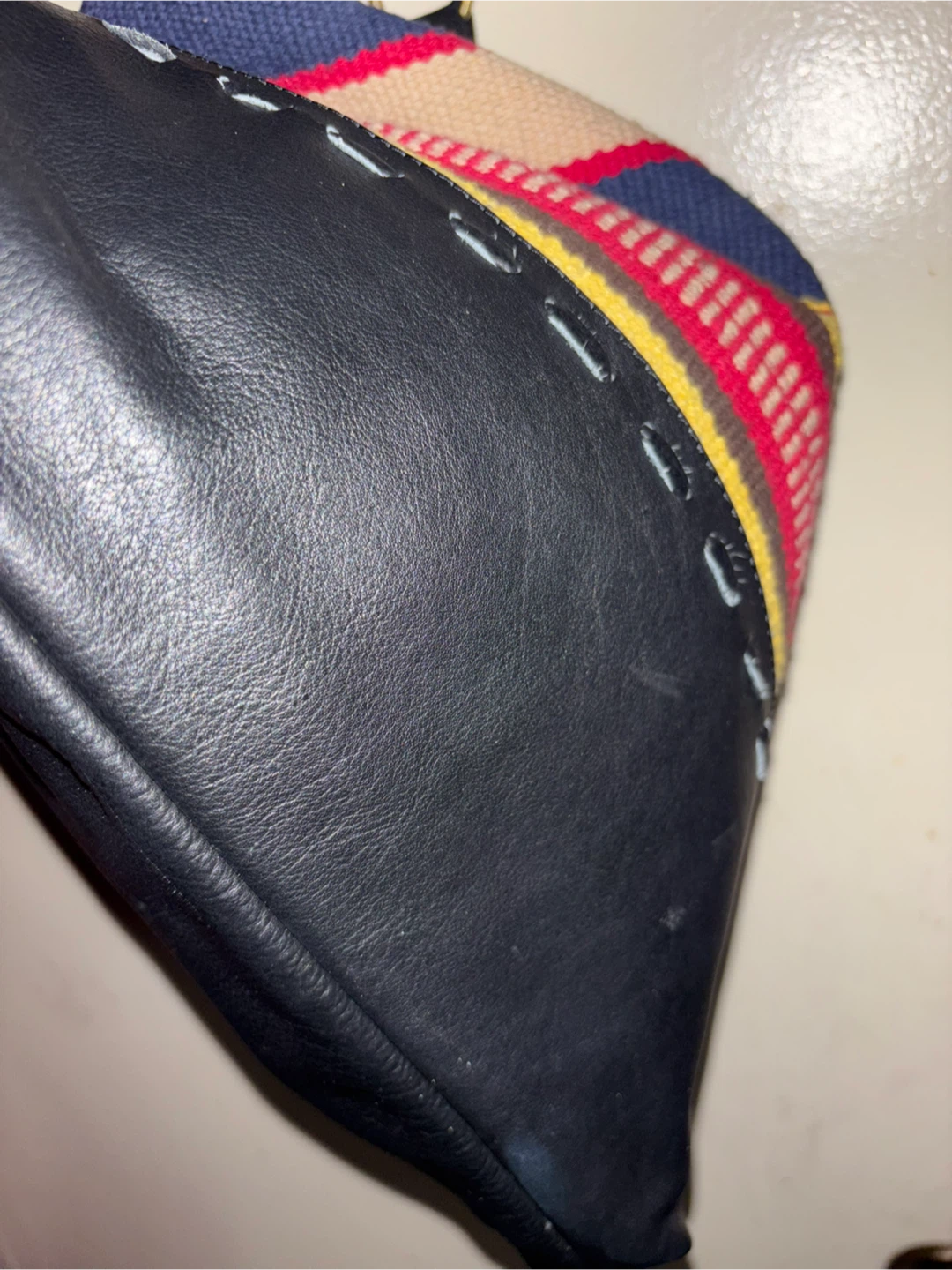 Woven Crossbody Bag with Leather Trim - photo 4