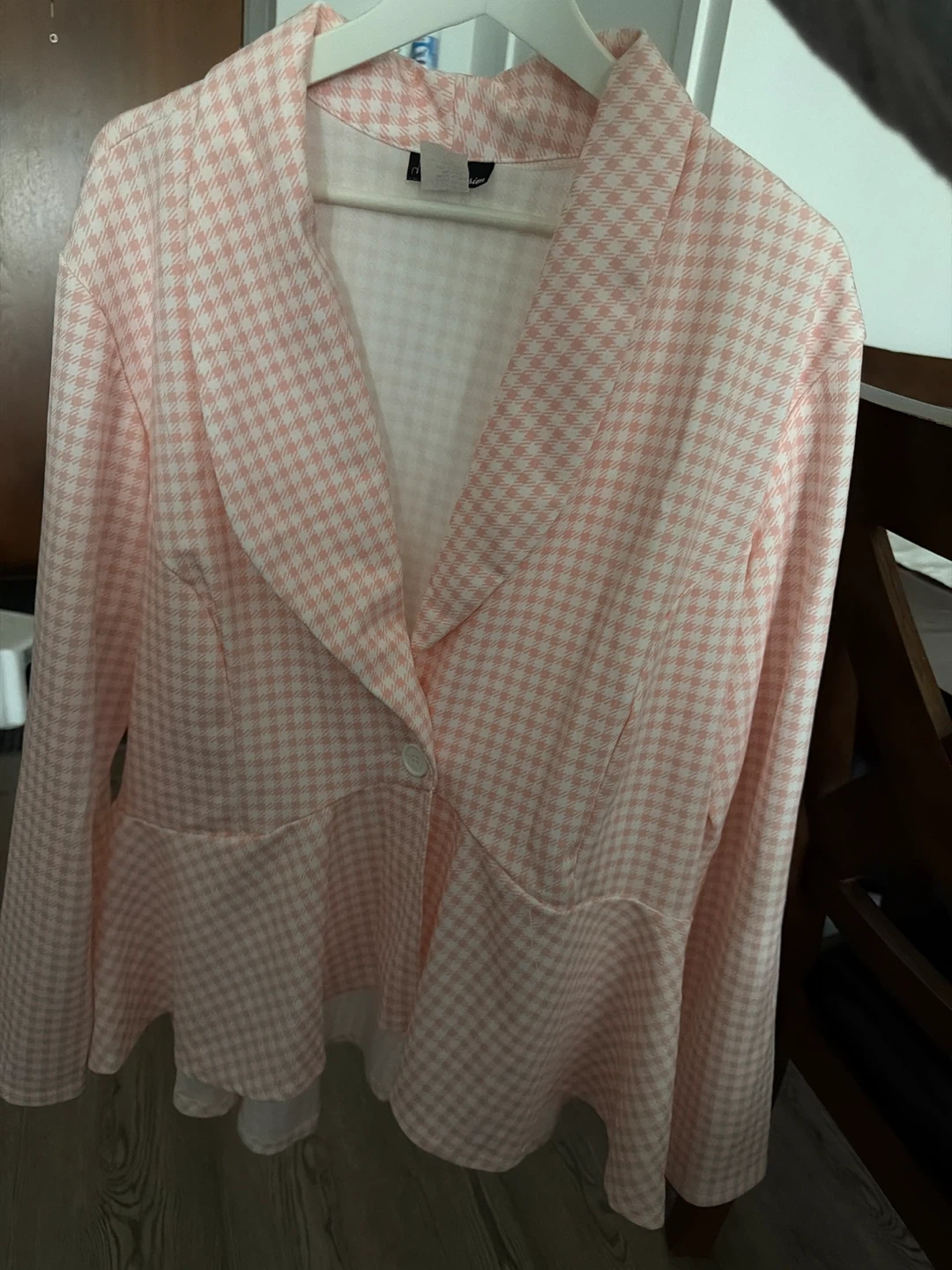 NY Invasion Blazer - Pink Gingham - Size 3X