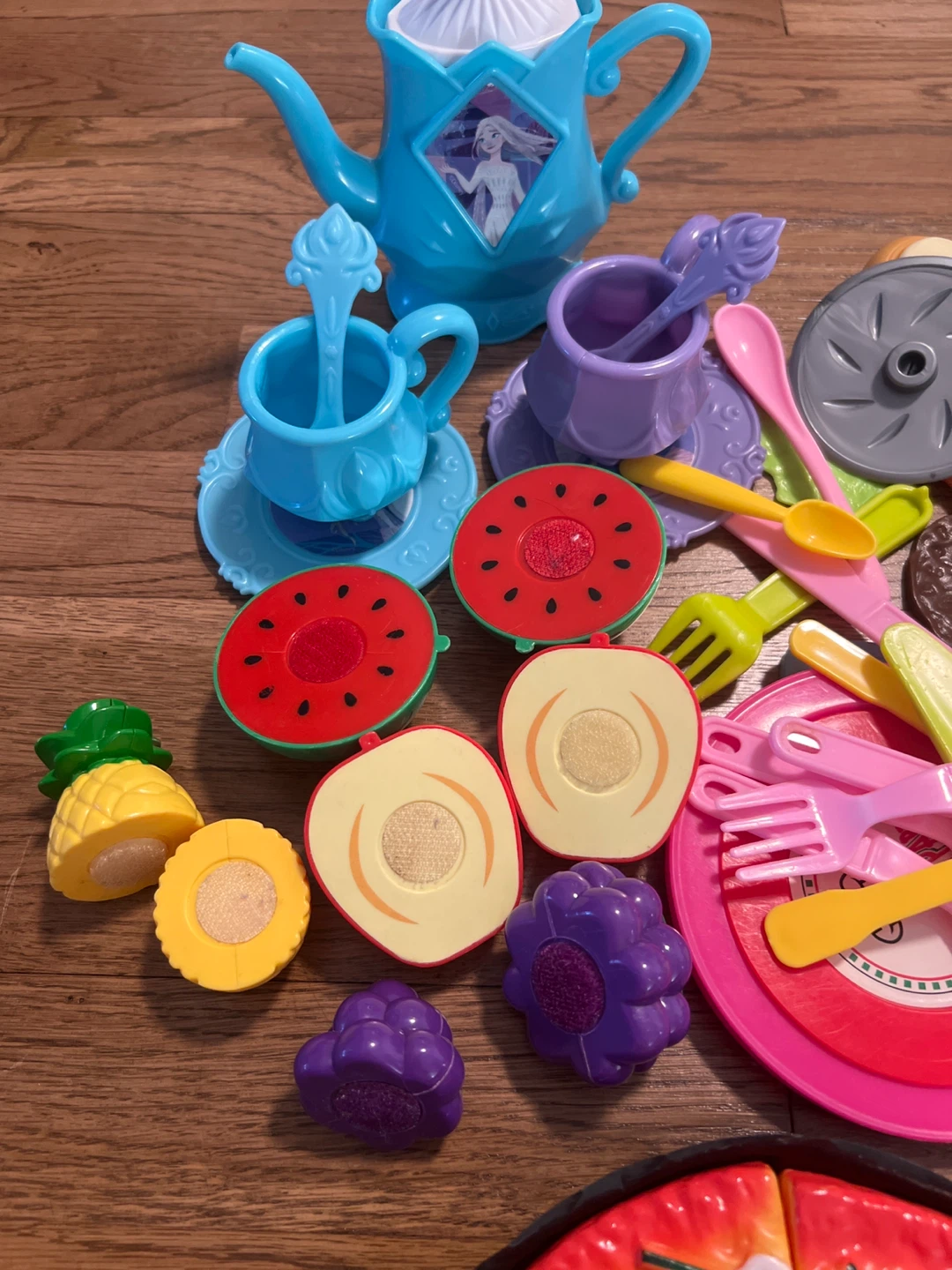 Kids Play Food Set with Pizza, Cake, Fruit, and Tea Set - photo 4