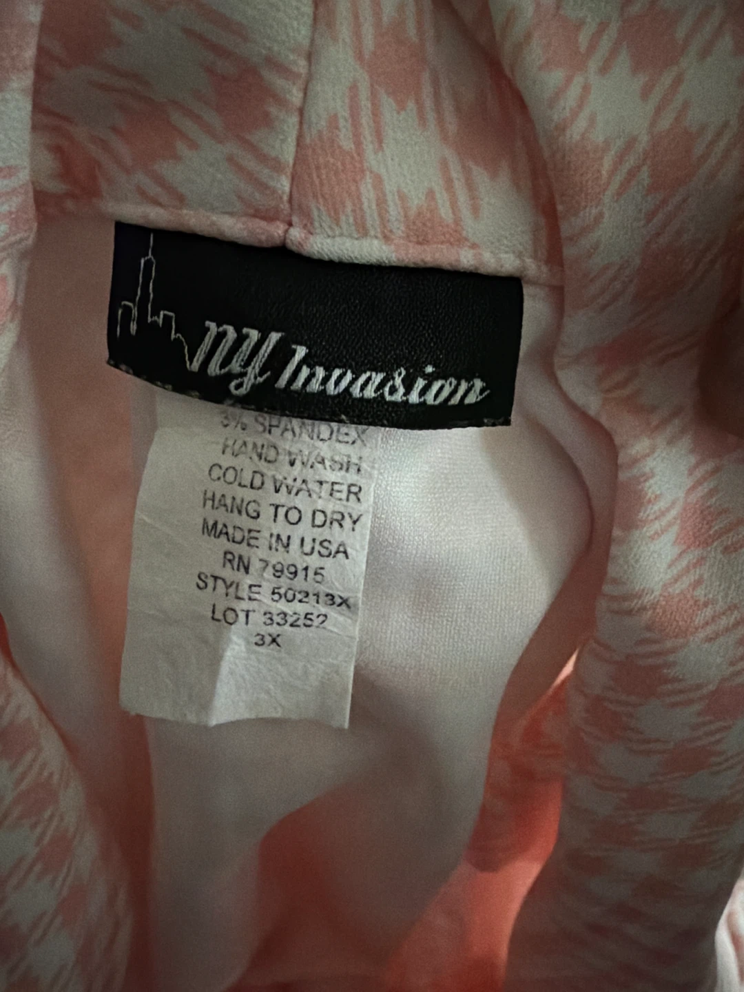 NY Invasion Blazer - Pink Gingham - Size 3X - photo 3