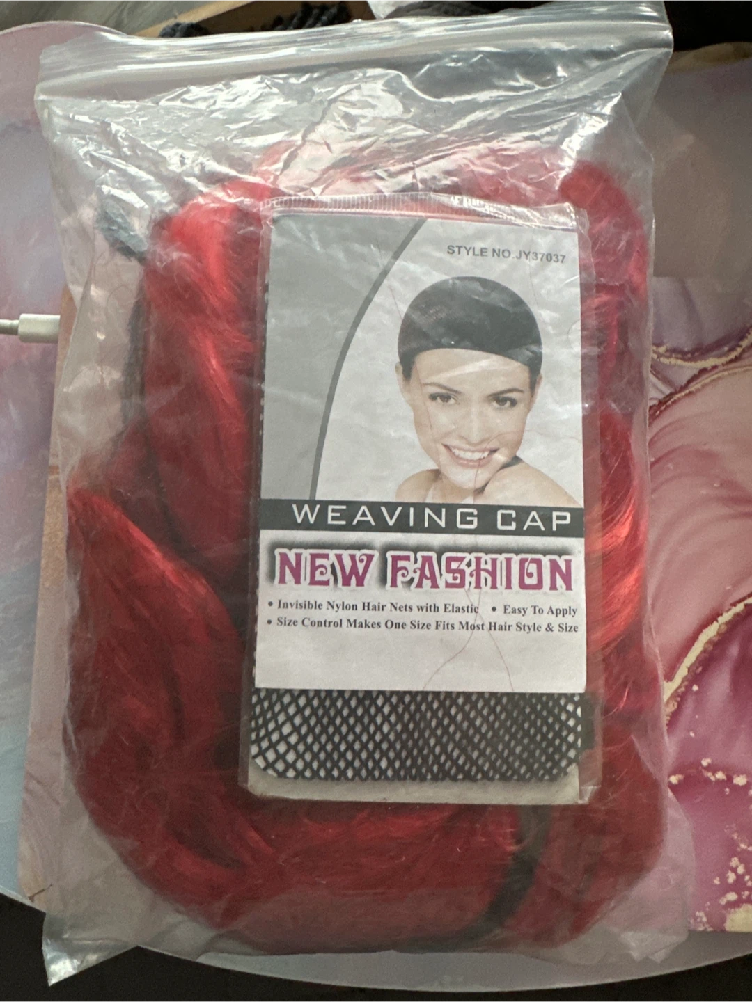 Red Wavy Wig with Weaving Cap - photo 3