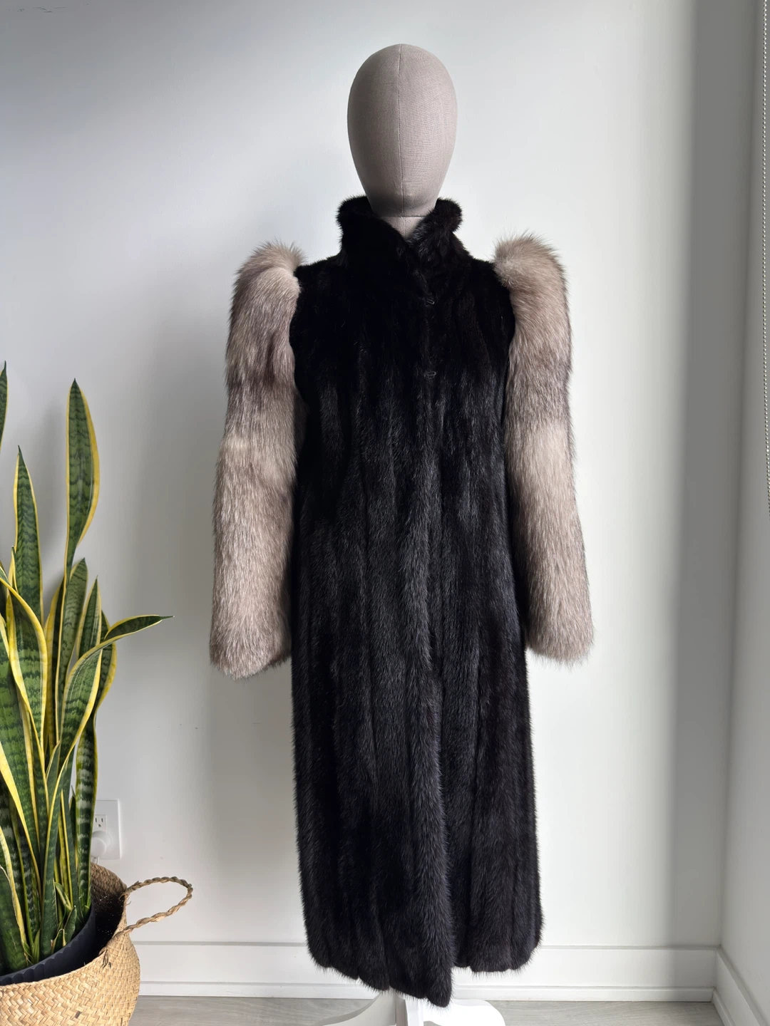 Mink & Crystal Fox Fur Coat