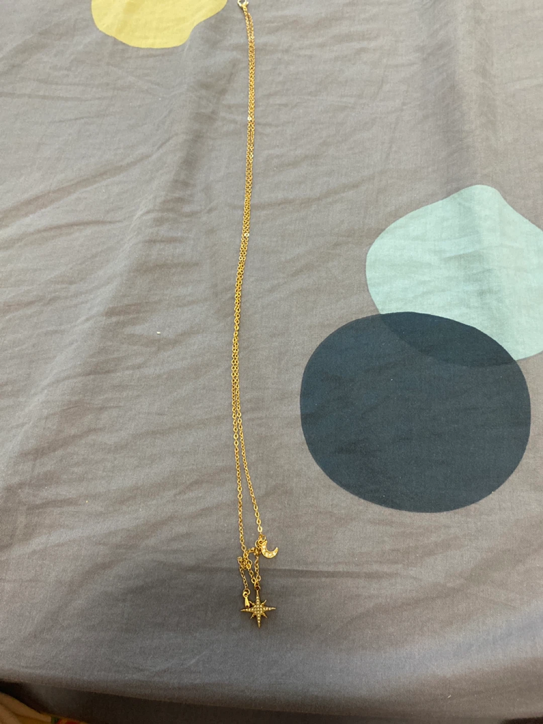 Gold-tone Star and Moon Charm Necklace - photo 2