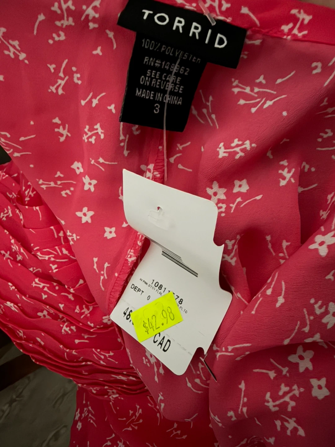 Torrid Pink Floral Cami Top Size 3 - photo 3