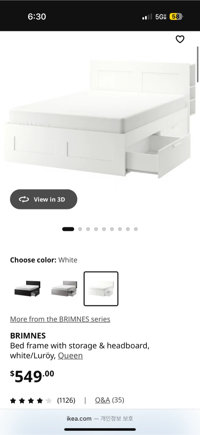 IKEA BRIMNES Queen Bed Frame with Storage for sale 🛏️ - photo 2