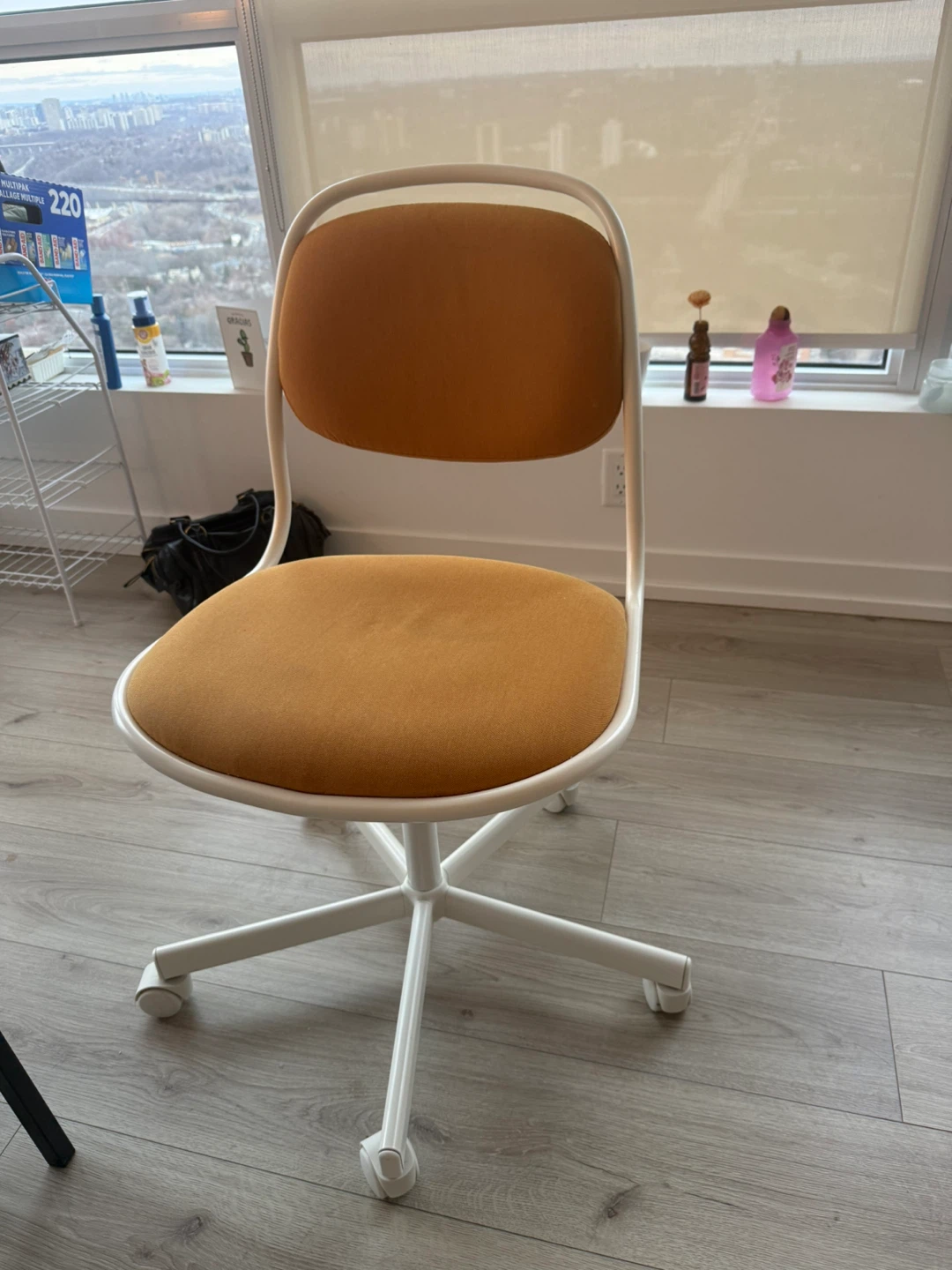 Orange fabric office chair