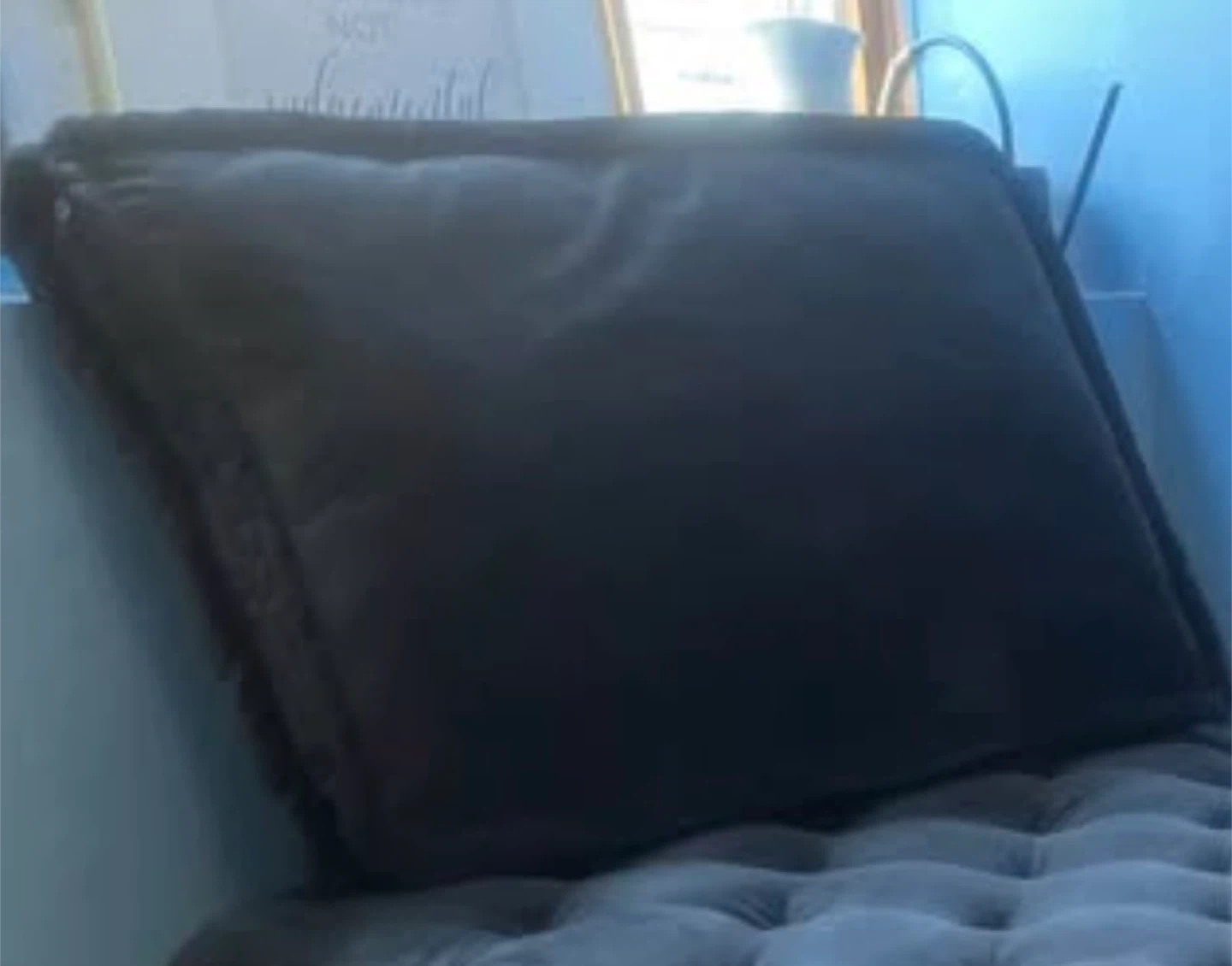 Article Black Tufted Ottoman with Pillow - photo 5
