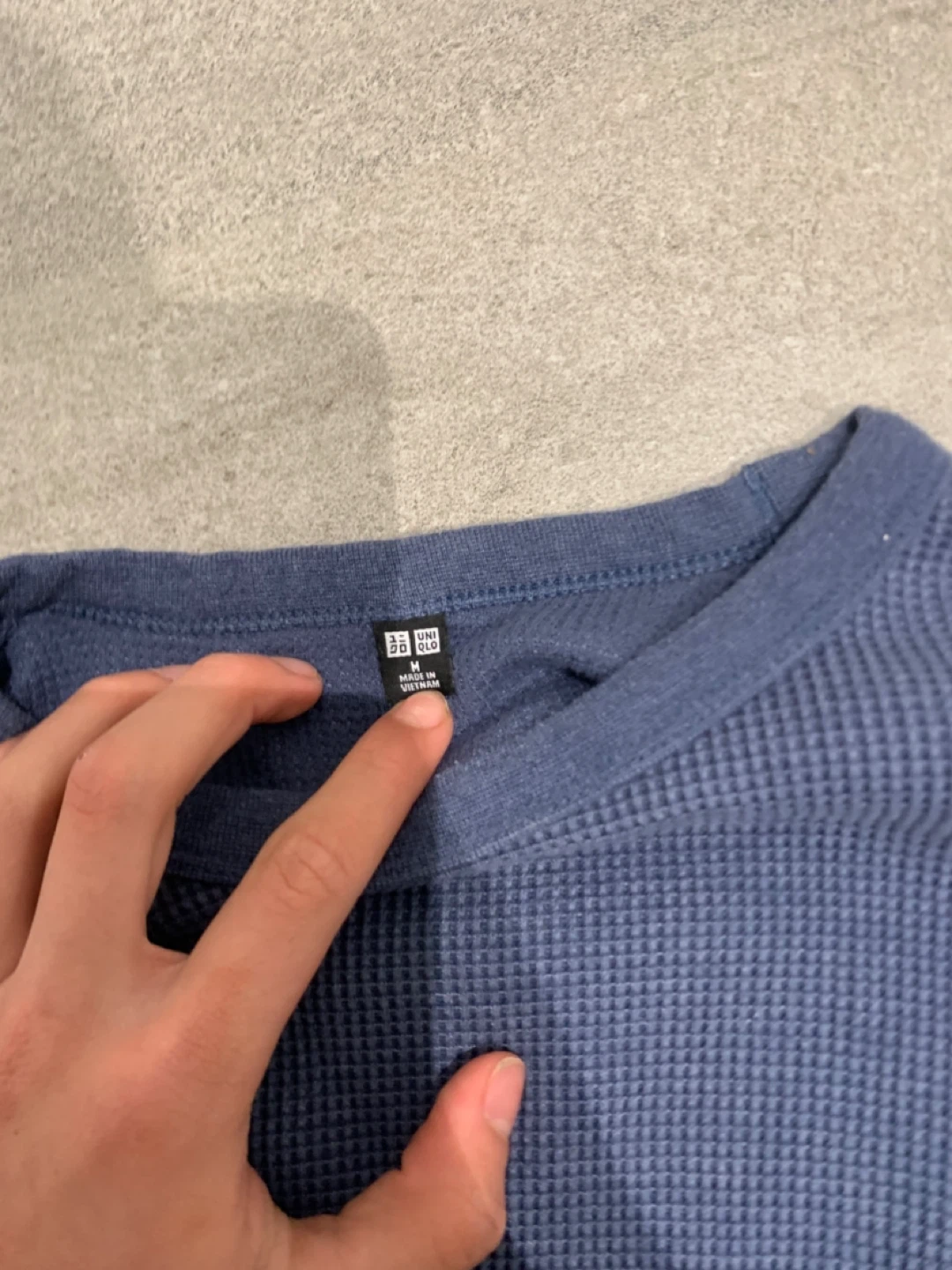 Uniqlo Long Sleeve Thermal Shirt - Blue - photo 3