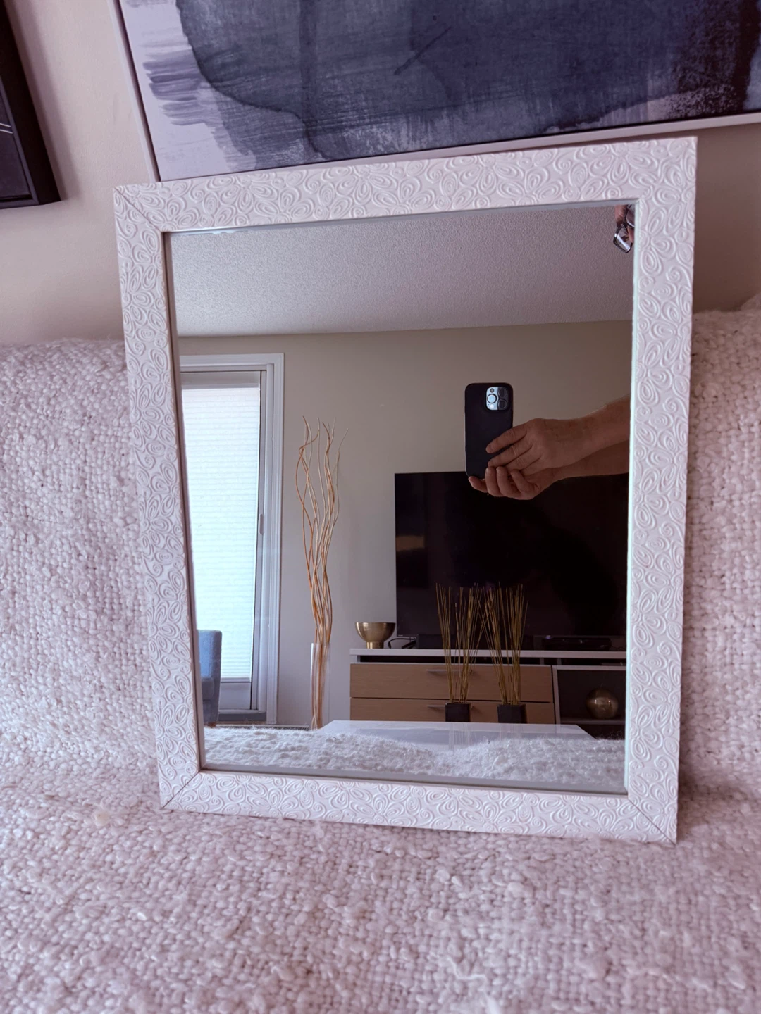 Decorative White Framed Mirror - photo 2