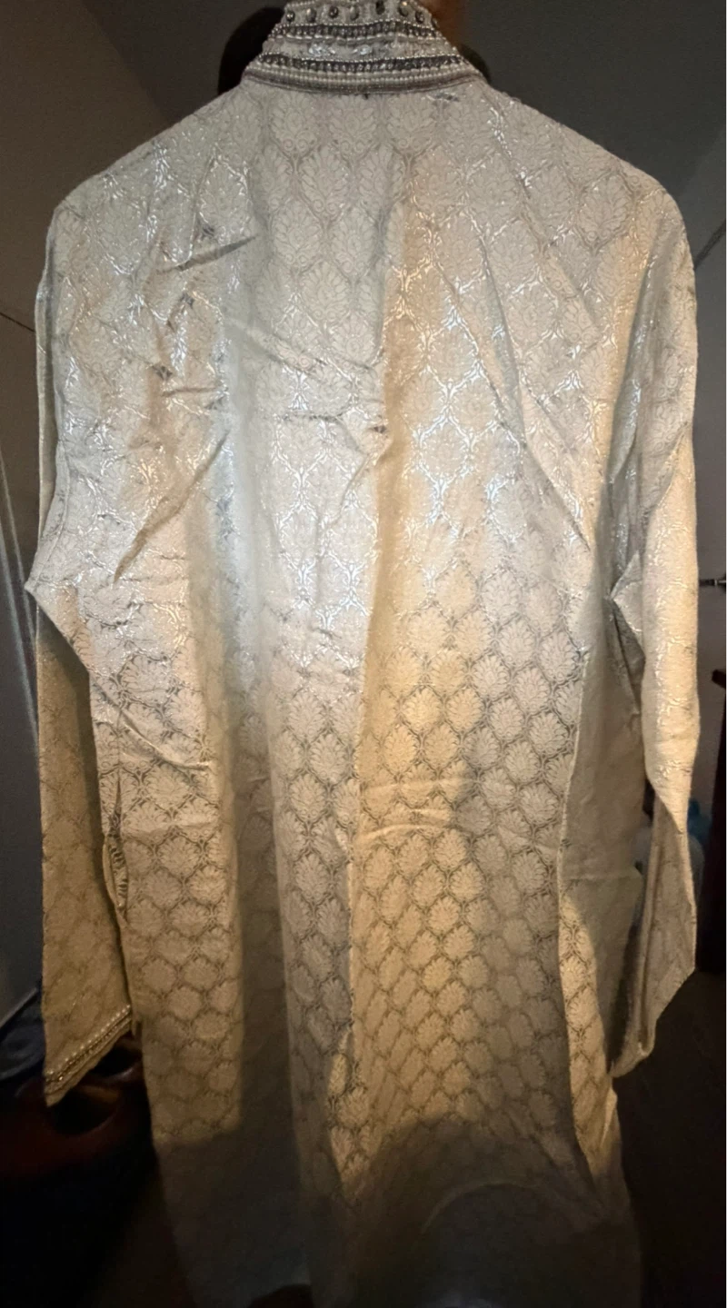 Men's Kurta with Scarf and white pants - photo 2