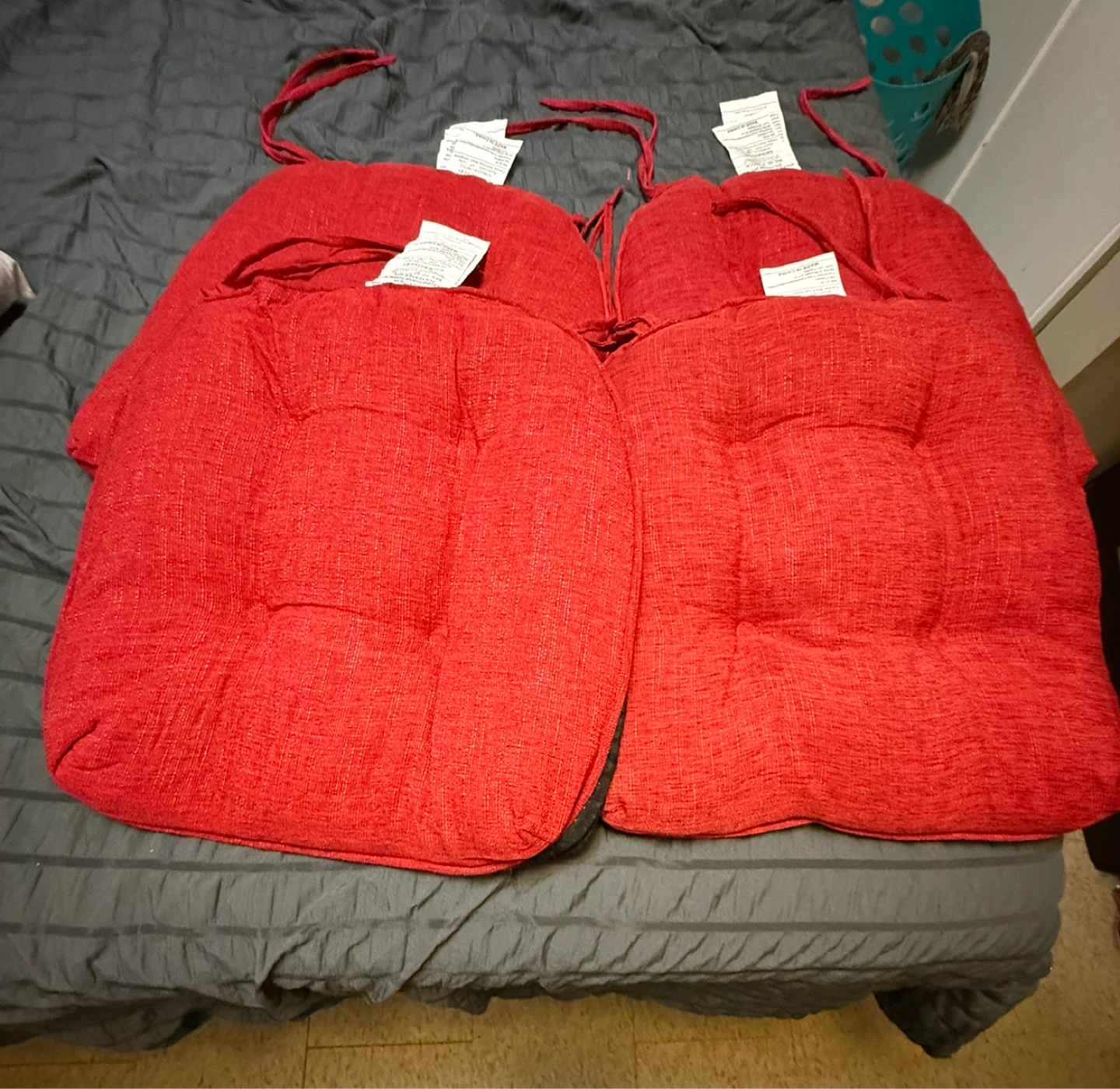 Set of 4 Red Chair Cushions