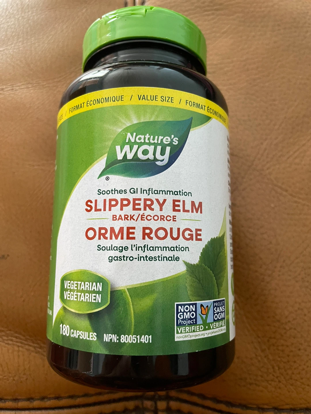 Nature's Way Slippery Elm Bark Capsules - 180 Count