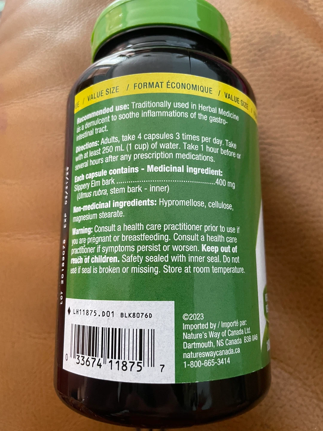 Nature's Way Slippery Elm Bark Capsules - 180 Count - photo 3