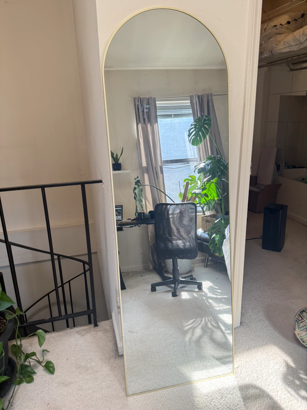 Arched Full Length Mirror Gold Frame 21x64 inches