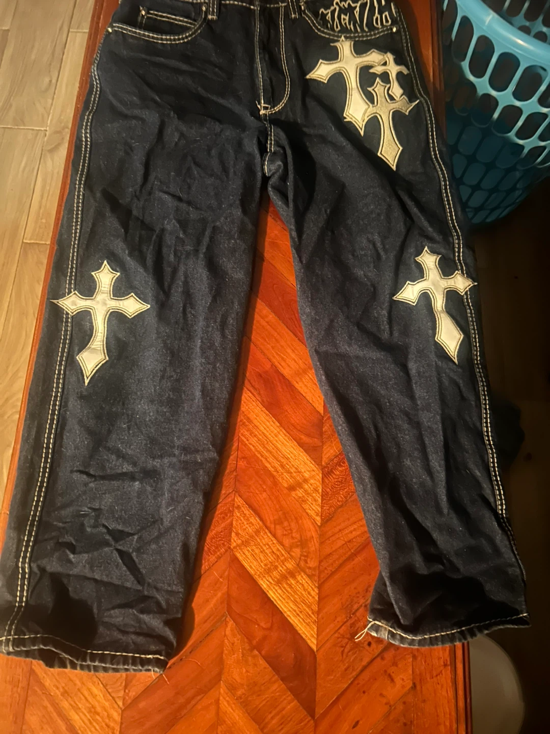 Ambush 28 "Cross" Embroidered Denim Jeans - photo 2