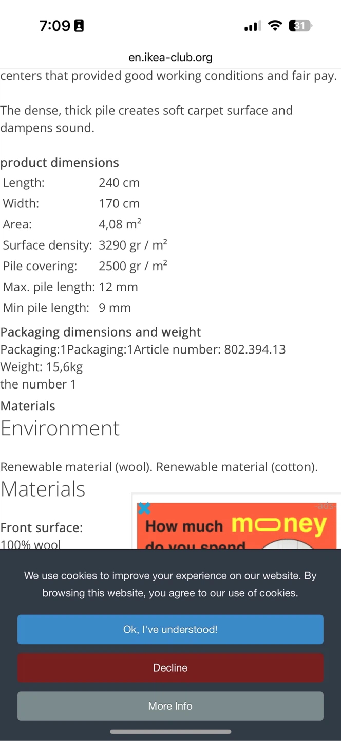 Ikea Stockholm Striped Rug 240x170cm Green/Grey - photo 5