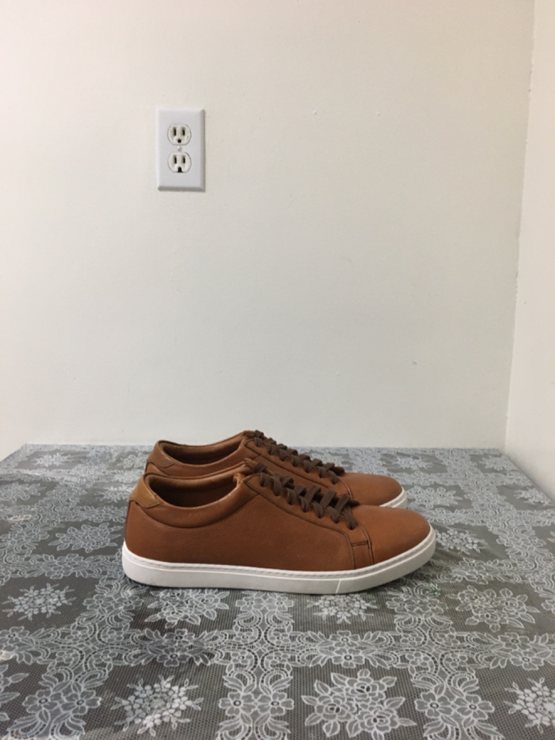 Brown Leather Lace-Up Sneakers - photo 2