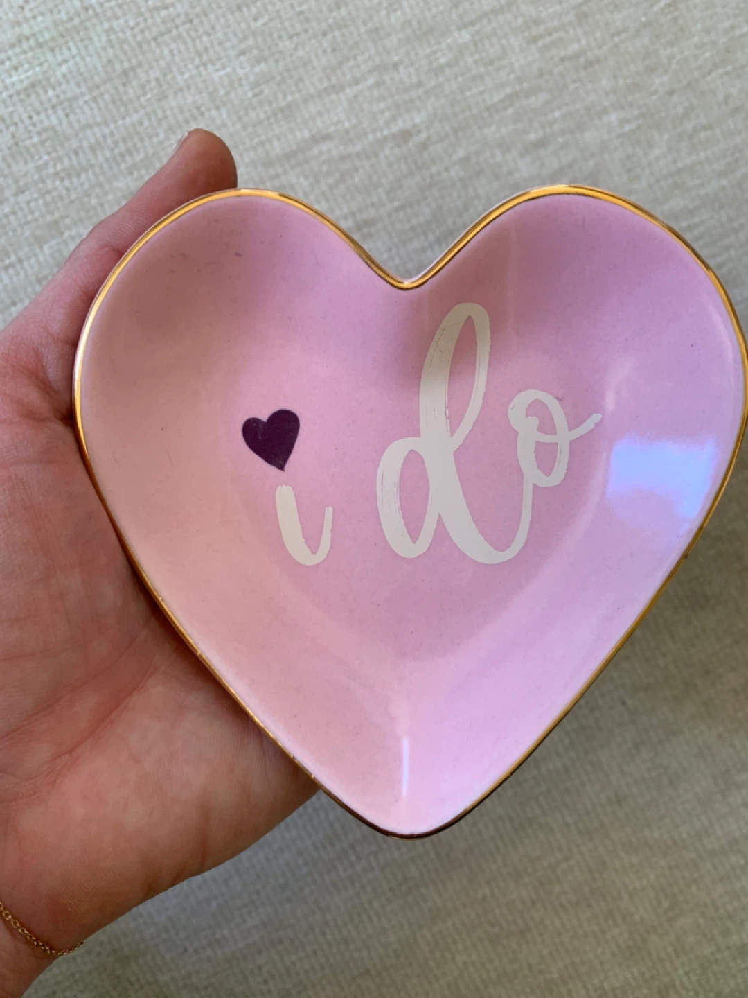 Pink Heart "I Do" Ring Dish - photo 3