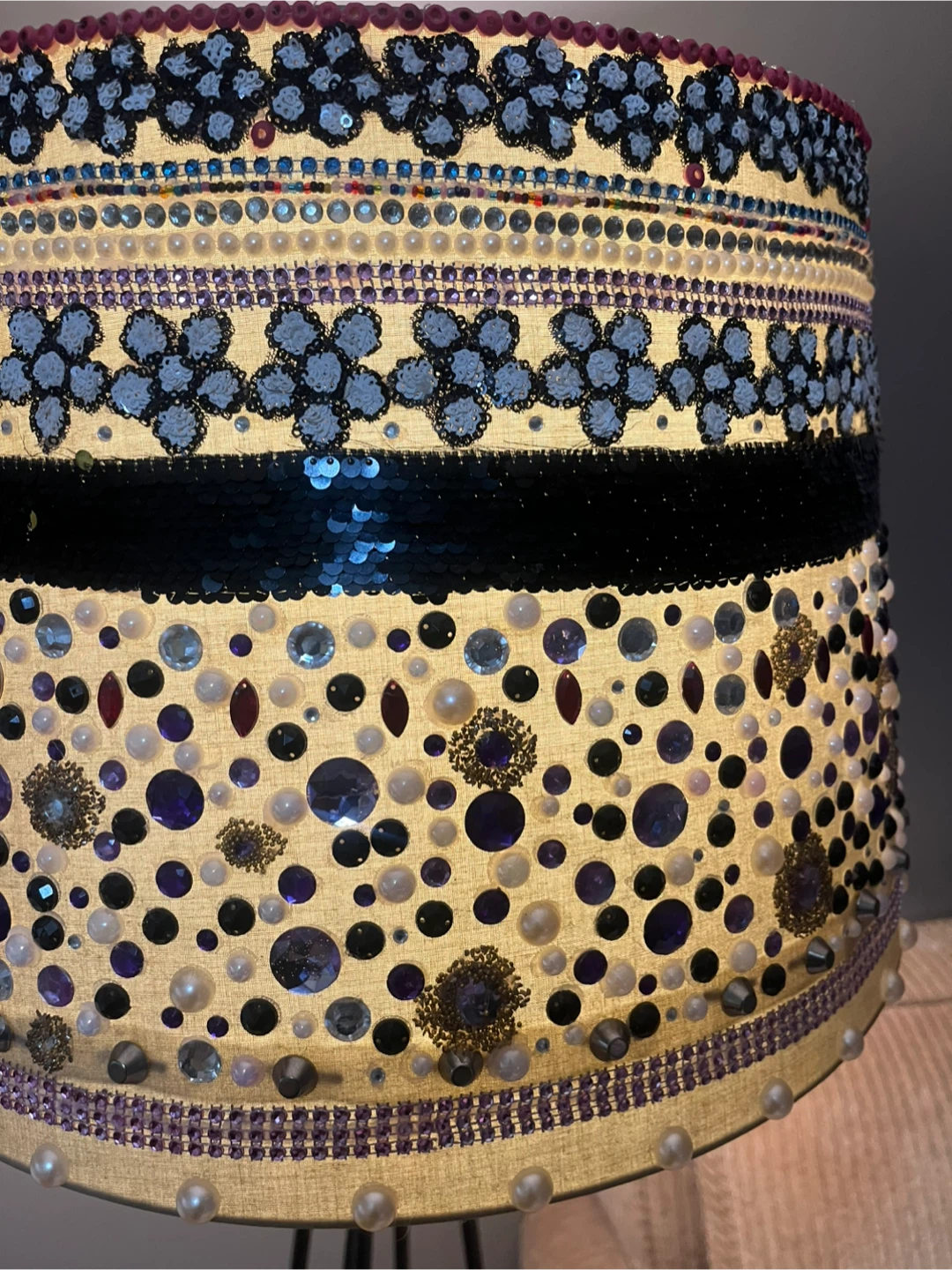 Unique Floor Lamp with Embellished Lampshade - photo 2
