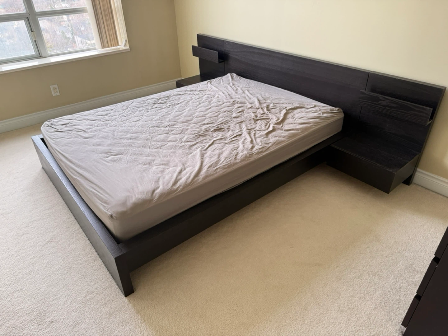 IKEA Malm Queen size bed frame and side tables - photo 2