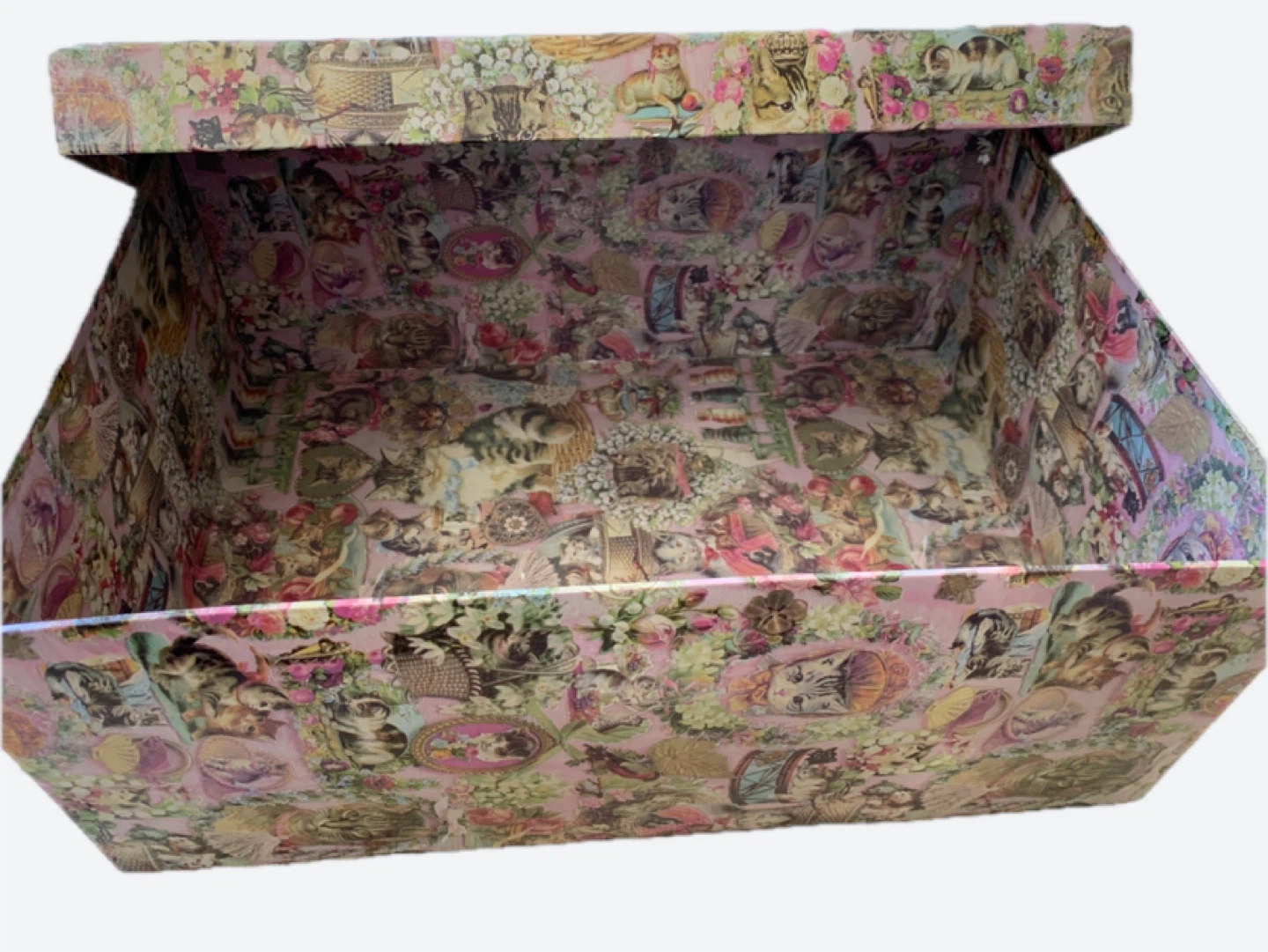 Vintage Style Cat Decor Storage Box