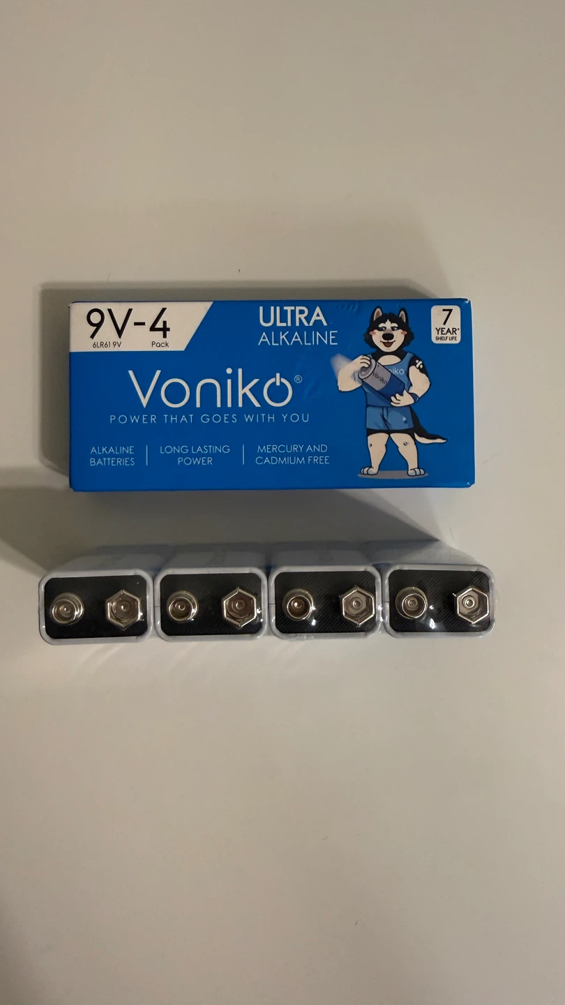 Voniko 9V Ultra Alkaline Batteries - 4 Pack - photo 2