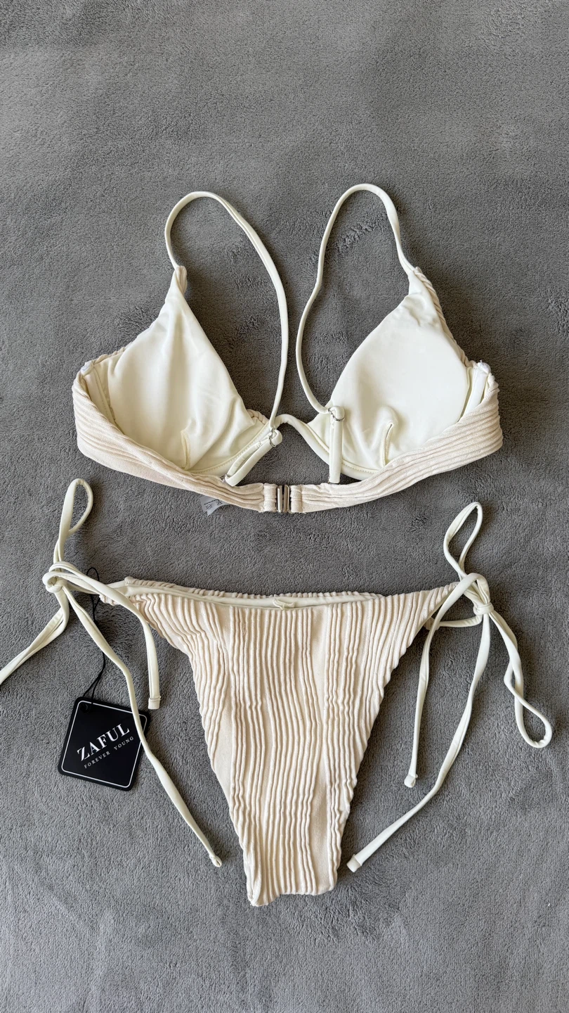 Zaful Ribbed Bikini Set - Size S - photo 3