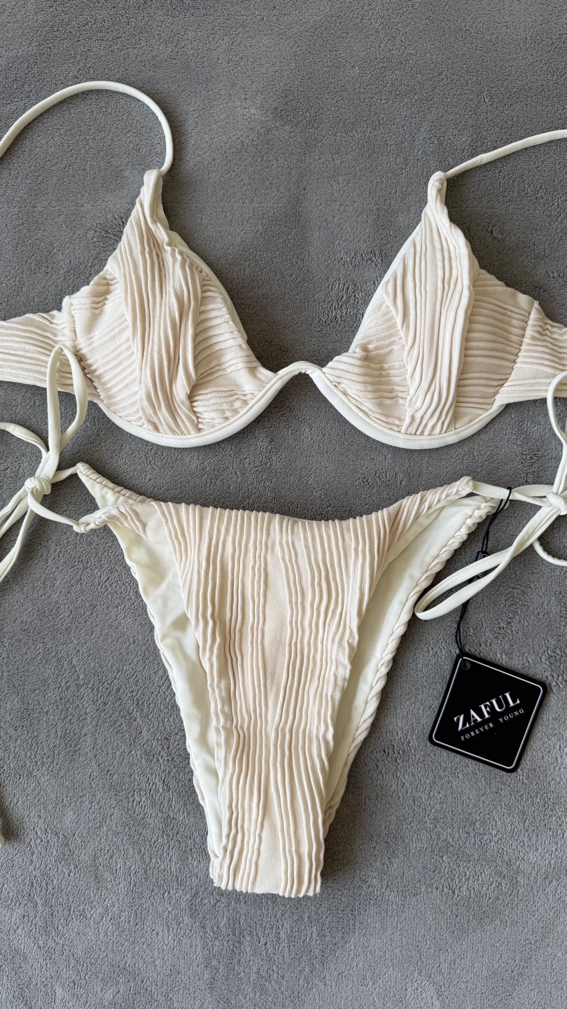 Zaful Ribbed Bikini Set - Size S - photo 2
