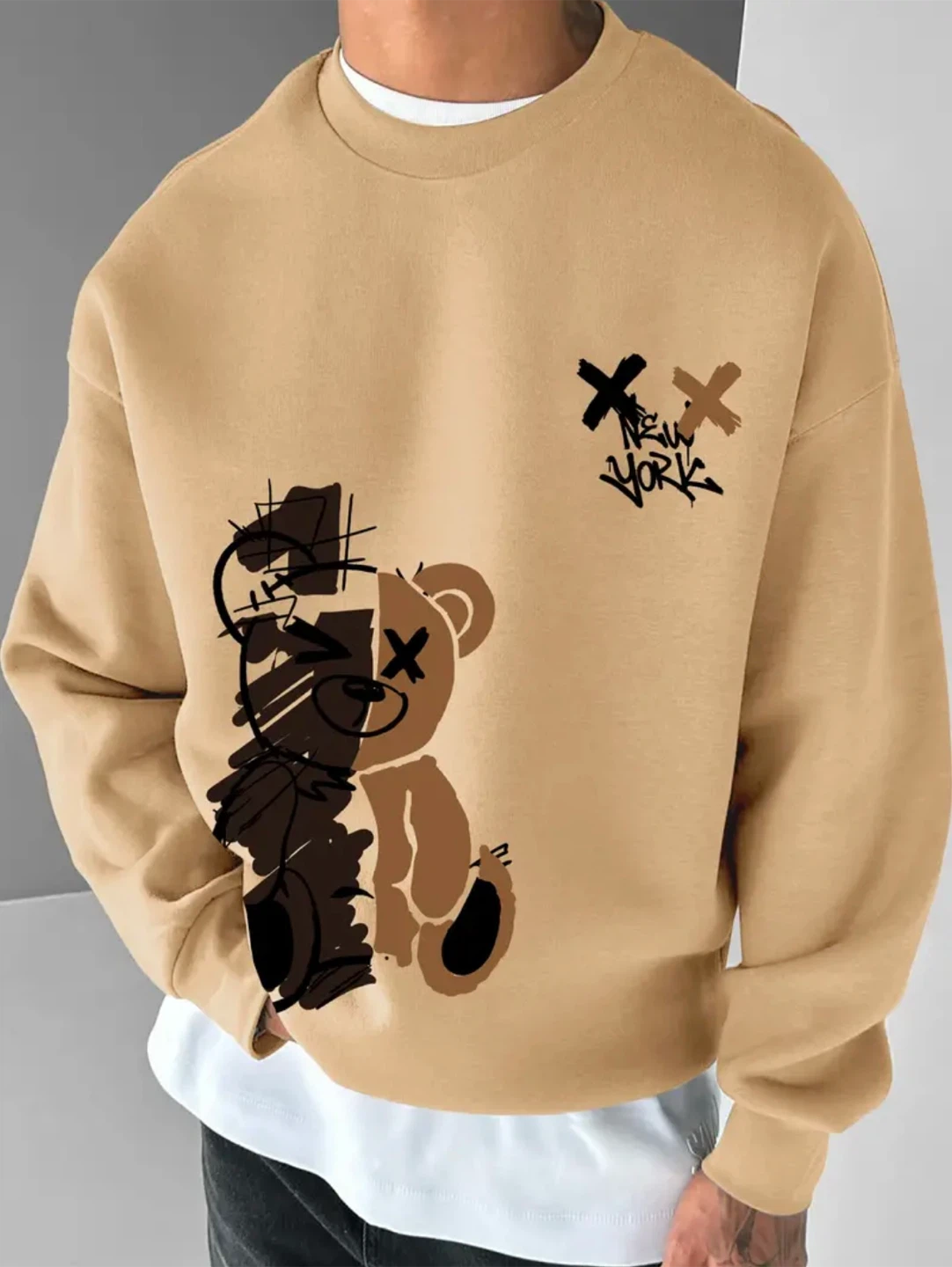 New Men's Sweatshirt with Bear Graphic