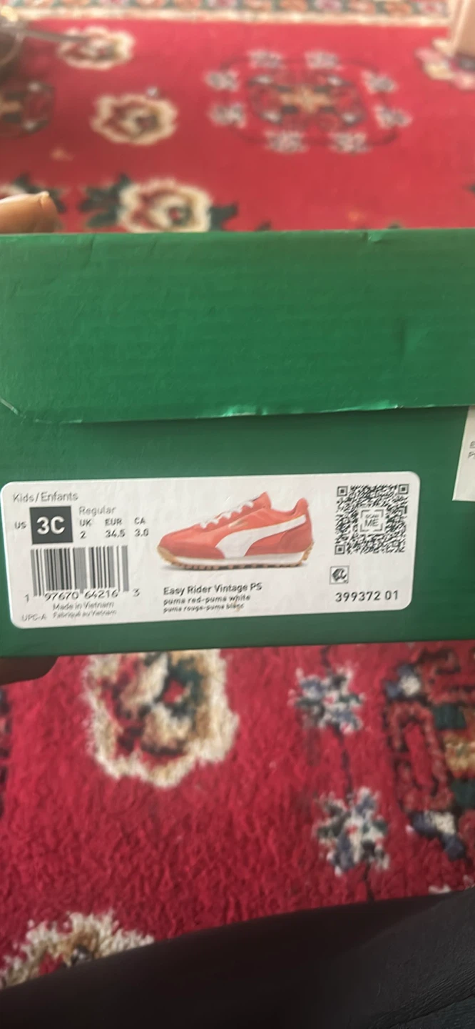 Puma Easy Rider Vintage PS Kids Shoes Size 3C Red - photo 3