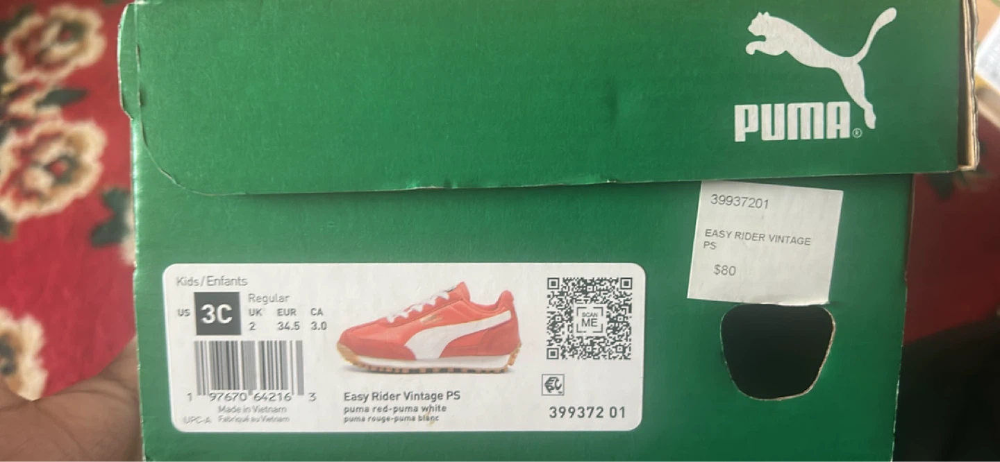 Puma Easy Rider Vintage PS Kids Shoes Size 3C Red - photo 5