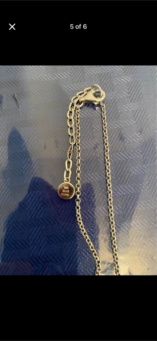 Sterling Silver 925 Pendant Necklace with Pink Stone by ELLE - photo 4