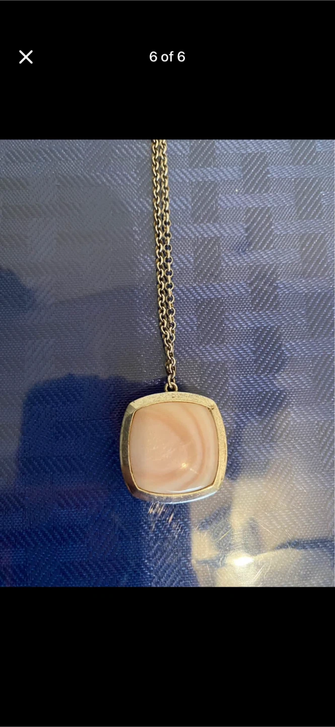 Sterling Silver 925 Pendant Necklace with Pink Stone by ELLE - photo 2