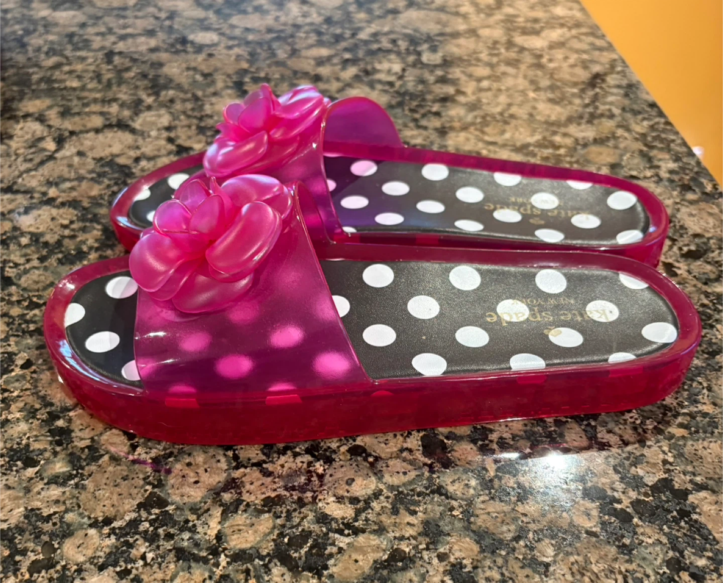 Kate Spade New York Pink Polka Dot Flower Slides - photo 3