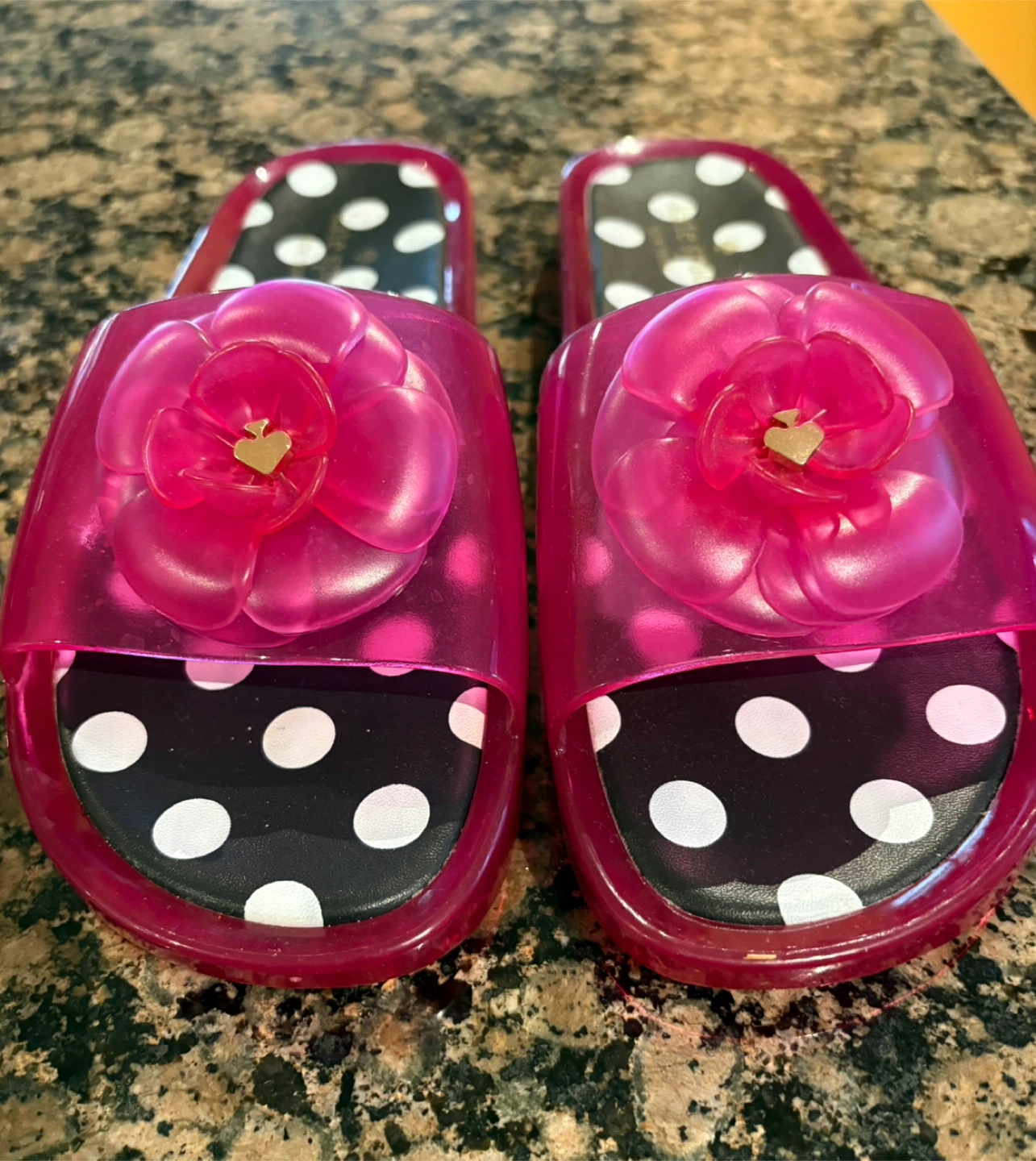 Kate Spade New York Pink Polka Dot Flower Slides - photo 2