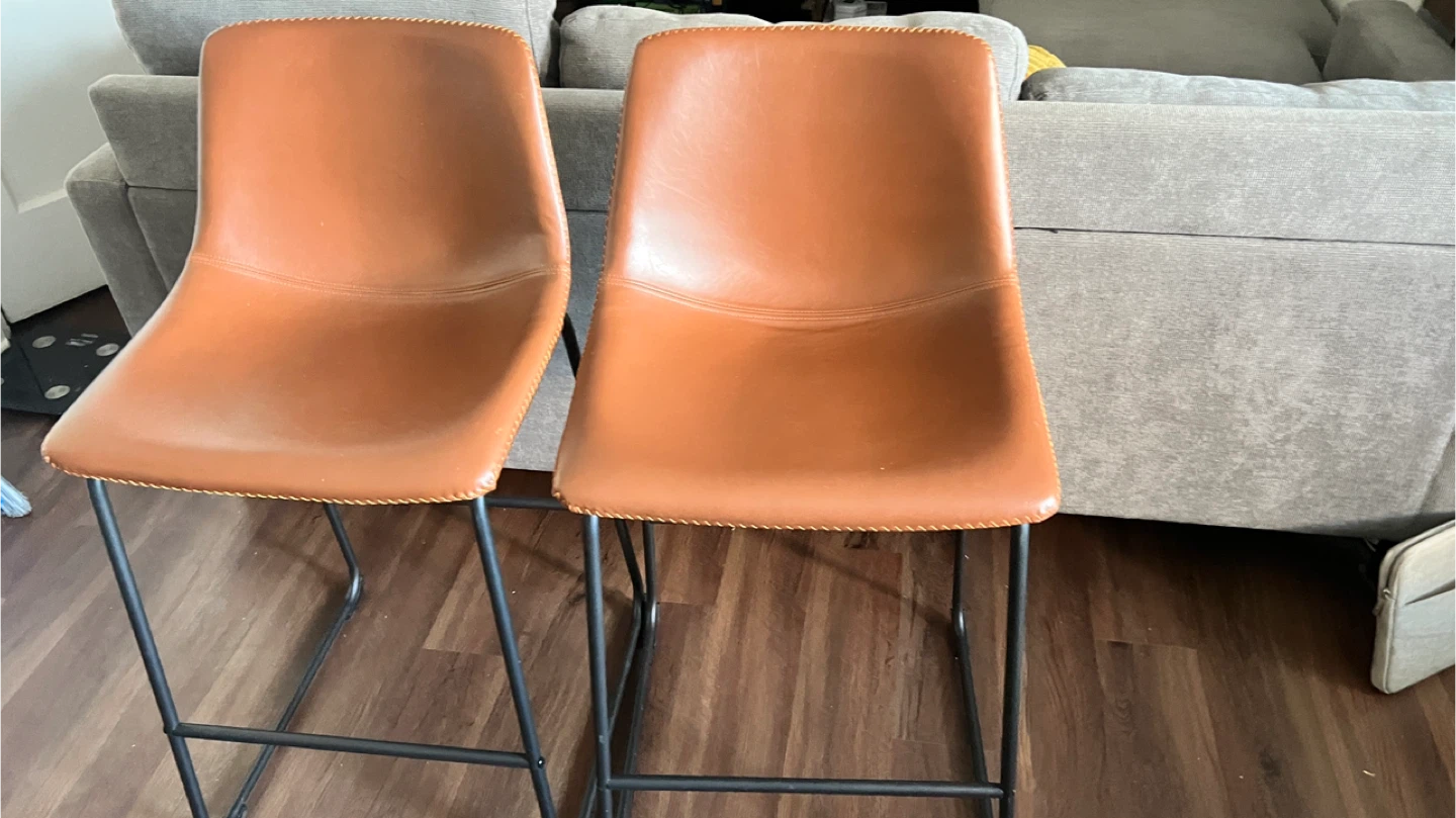 $30 for both- Leather Stools - photo 2
