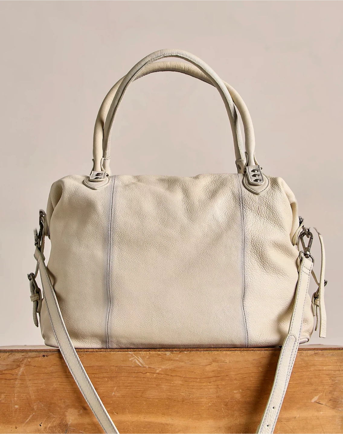 WE THE FREE Cream Leather Satchel Bag - photo 4