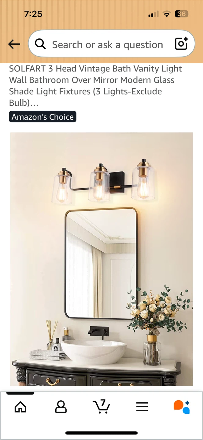 SOLFART 3 Head Vintage Bath Vanity Light