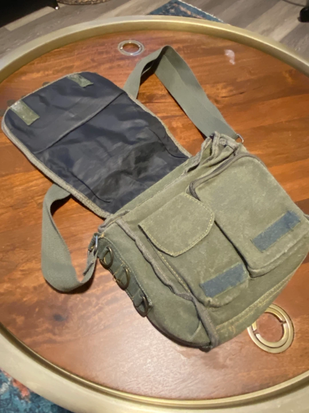 Olive Green Canvas Crossbody Bag - photo 2