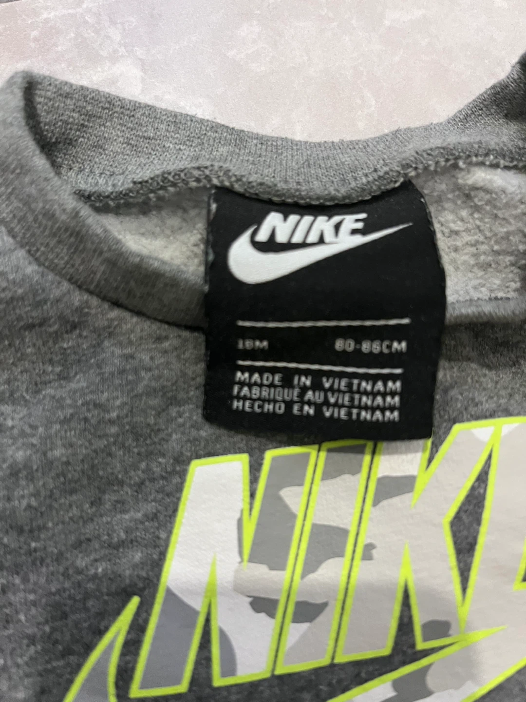 18 month Nike Toddler Sweatshirt and Pants Set Grey 18M - photo 2